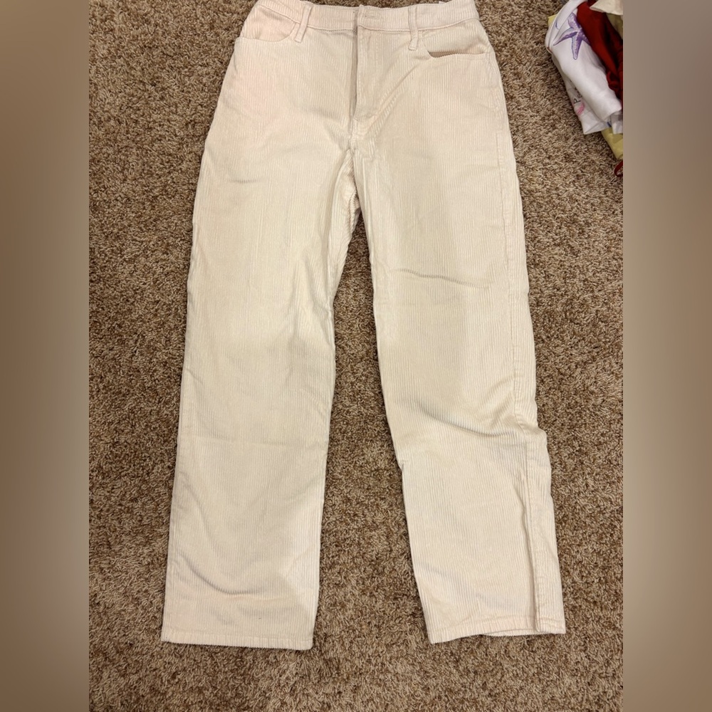 Hollister corduroy white/cream wide leg pant
